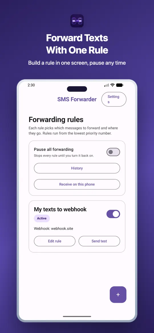 SMS Forwarder screenshot 1 of 5